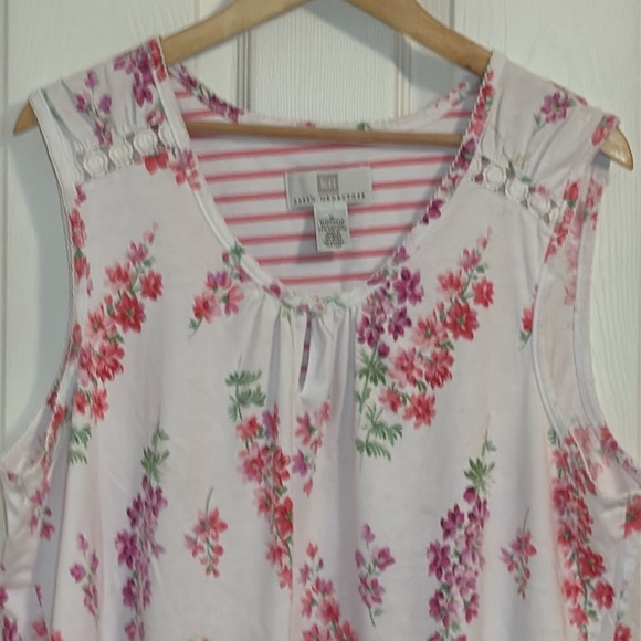 Karen Neuburger Dainty Coquette Sleeveless Nightgown, 1X - Picture 2 of 4